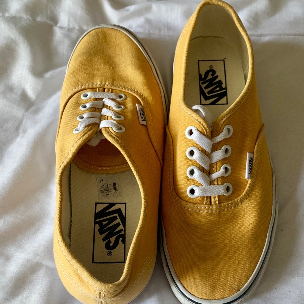Yellow lace up vans